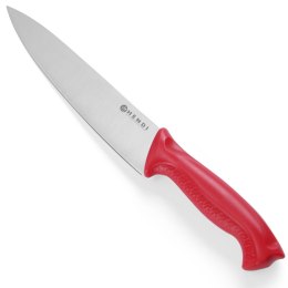 NÓŻ KUCHARSKI HACCP DO SUROWEGO MIĘSA 385MM - CZERWONY - HENDI 842720