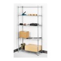 REGAŁ MAGAZYNOWY DRUCIANY AŻUROWY KOLOR SZARY 180X90X35CM DO 250KG