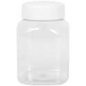 SŁOIK KWADRATOWY Z POKRYWKĄ GWINT 63/485 TRANSPARENTNY 500ML