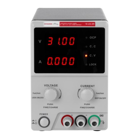 ZASILACZ LABORATORYJNY 0-30VDC 0-5A USB / RS232 + CD S-LS-29 ZASILACZ LABORATORYJNY 0-30VDC 0-5A USB / RS232 + CD S-LS-29