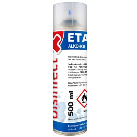 ETANOL - ALKOHOL ETYLOWY SKAŻONY DISINFECT 99% SPRAY 500ML ETANOL - ALKOHOL ETYLOWY SKAŻONY DISINFECT 99% SPRAY 500ML