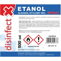 ETANOL - ALKOHOL ETYLOWY SKAŻONY DISINFECT 99% SPRAY 500ML