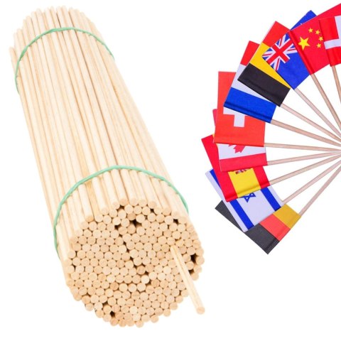 PATYCZKI DO FLAG CHORĄGIEWEK DREWNIANE BUKOWE 50CM/5MM 100SZT PATYCZKI DO FLAG CHORĄGIEWEK DREWNIANE BUKOWE 50CM/5MM 100SZT