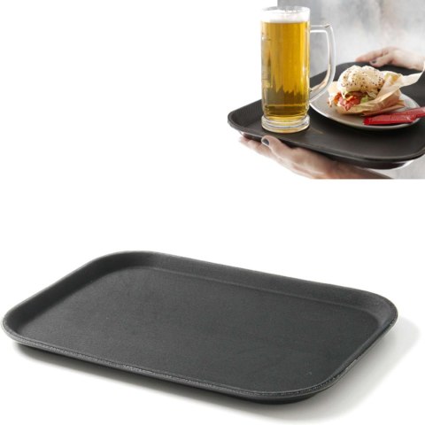 TACA KELNERSKA ANTYPOŚLIZGOWA ODPORNA 25.5X35.5CM - CZARNA TACA KELNERSKA ANTYPOŚLIZGOWA ODPORNA 25.5X35.5CM - CZARNA