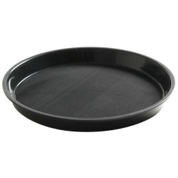 TACA KELNERSKA ANTYPOŚLIZGOWA ODPORNA OKRĄGŁA Z RANTEM ŚR. 32CM - CZARNA