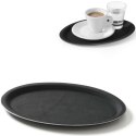 TACA KELNERSKA ANTYPOŚLIZGOWA OWALNA 20X26.5CM - CZARNA