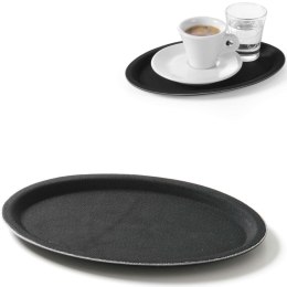 TACA KELNERSKA ANTYPOŚLIZGOWA OWALNA 20X26.5CM - CZARNA