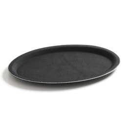 TACA KELNERSKA ANTYPOŚLIZGOWA OWALNA 20X26.5CM - CZARNA