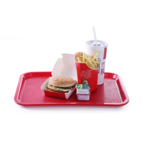 TACA Z POLIPROPYLENU FAST FOOD 35X45CM - CZERWONA TACA Z POLIPROPYLENU FAST FOOD 35X45CM - CZERWONA