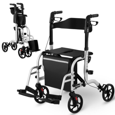 BALKONIK CHODZIK REHABILITACYJNY 2W1 Z FUNKCJĄ WÓZKA SKŁADANY Z TORBĄ DO 136KG BALKONIK CHODZIK REHABILITACYJNY 2W1 Z FUNKCJĄ WÓZKA SKŁADANY Z TORBĄ DO 136KG