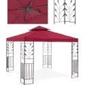 PAWILON OGRODOWY ALTANA Z ORNAMENTEM SKŁADANA 3 X 3 X 2.6 M CZERWONE WINO