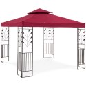 PAWILON OGRODOWY ALTANA Z ORNAMENTEM SKŁADANA 3 X 3 X 2.6 M CZERWONE WINO