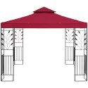 PAWILON OGRODOWY ALTANA Z ORNAMENTEM SKŁADANA 3 X 3 X 2.6 M CZERWONE WINO