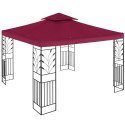 PAWILON OGRODOWY ALTANA Z ORNAMENTEM SKŁADANA 3 X 3 X 2.6 M CZERWONE WINO