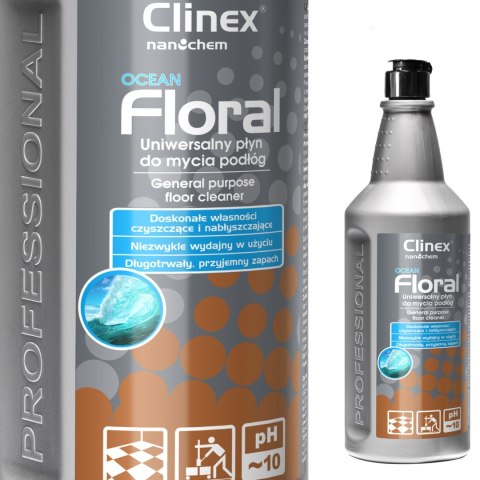 PŁYN DO MYCIA PODŁÓG BEZ SMUG POŁYSK ZAPACH CLINEX FLORAL - OCEAN 1L