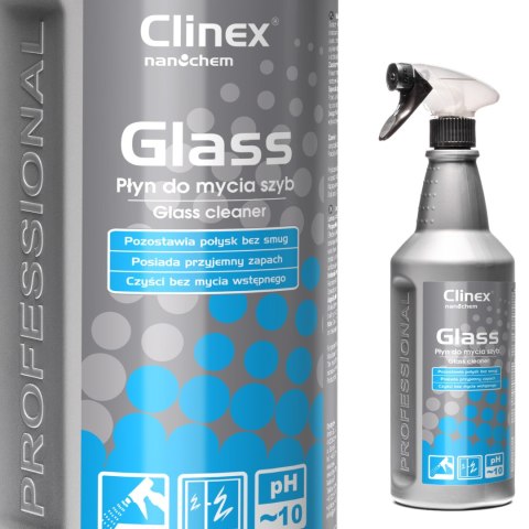 PROFESJONALNY PŁYN DO MYCIA SZYB LUSTER SZKŁA BEZ SMUG I ZACIEKÓW CLINEX GLASS 1L PROFESJONALNY PŁYN DO MYCIA SZYB LUSTER SZKŁA BEZ SMUG I ZACIEKÓW CLINEX GLASS 1L
