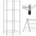 REGAŁ METALOWY NAROŻNY 4 PÓŁKI AŻUROWE DO 1 T 1000 KG 68X68X180 CM