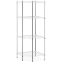 REGAŁ METALOWY NAROŻNY 4 PÓŁKI AŻUROWE DO 1 T 1000 KG 68X68X180 CM