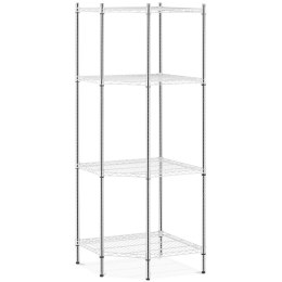 REGAŁ METALOWY NAROŻNY 4 PÓŁKI AŻUROWE DO 1 T 1000 KG 68X68X180 CM