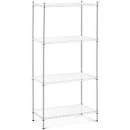 REGAŁ WARSZTATOWY CHROMOWANY DRUCIANY 4 PÓŁKI + 4 MATY DO 1 T 1000 KG 90X45X180 CM