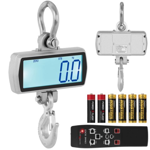 WAGA HAKOWA WISZĄCA MAGAZYNOWA Z PILOTEM DUŻY WYŚWIETLACZ LCD DO 1T 1000 / 0.5 KG WAGA HAKOWA WISZĄCA MAGAZYNOWA Z PILOTEM DUŻY WYŚWIETLACZ LCD DO 1T 1000 / 0.5 KG