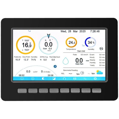 BEZPRZEWODOWA STACJA METEOROLOGICZNA POGODOWA SOLARNA 7W1 LCD WIFI 100M BEZPRZEWODOWA STACJA METEOROLOGICZNA POGODOWA SOLARNA 7W1 LCD WIFI 100M