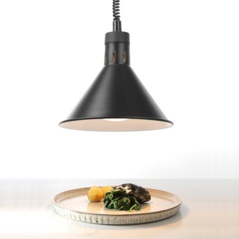 LAMPA DO PODGRZEWANIA POTRAW - WISZĄCA STOŻKOWA CZARNA ŚR. 275MM 250 W - HENDI 273845 LAMPA DO PODGRZEWANIA POTRAW - WISZĄCA STOŻKOWA CZARNA ŚR. 275MM 250 W - HENDI 273845