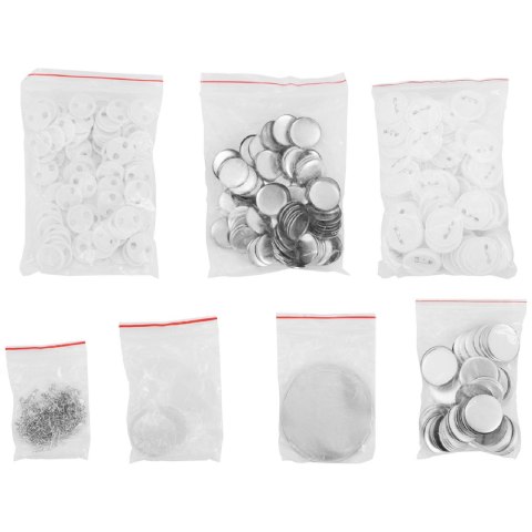 MASZYNKA DO PRZYPINEK BUTTONÓW PINÓW ZESTAW 200 SZT. ŚR. 25/58 MM CZARNA MASZYNKA DO PRZYPINEK BUTTONÓW PINÓW ZESTAW 200 SZT. ŚR. 25/58 MM CZARNA