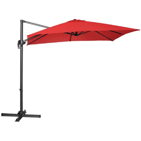 PARASOL OGRODOWY BOCZNY NA WYSIĘGNIKU KWADRATOWY 250 X 250 CM CZERWONY PARASOL OGRODOWY BOCZNY NA WYSIĘGNIKU KWADRATOWY 250 X 250 CM CZERWONY