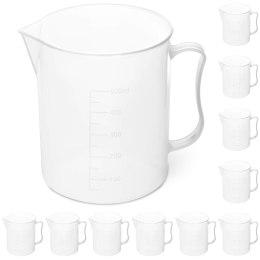 ZLEWKA LABORATORYJNA PLASTIKOWA Z PODZIAŁKĄ 500 ML - 10 SZT.
