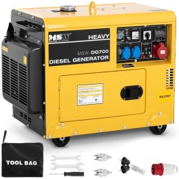 AGREGAT GENERATOR PRĄDOTWÓRCZY DIESEL MOBILNY CHŁODZONY POWIETRZEM 230/400 V 4.4 KW 5.5 KVA 14.5 L