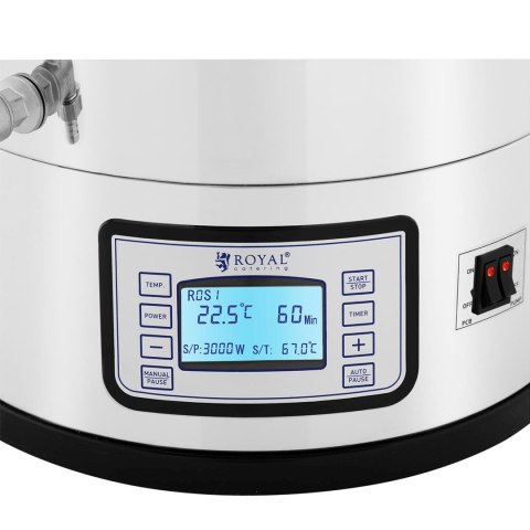 KOCIOŁ WARZELNY DO PRODUKCJI PIWA Z TIMEREM PROFESJONALNY ZE STALI NIERDZEWNEJ LCD 3000 W 50 L KOCIOŁ WARZELNY DO PRODUKCJI PIWA Z TIMEREM PROFESJONALNY ZE STALI NIERDZEWNEJ LCD 3000 W 50 L