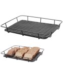 KOSZ TACKA NA PIECZYWO Z RAMĄ ZE STALI NIERDZEWNEJ CZARNY 400X300X50 MM - HENDI 426555