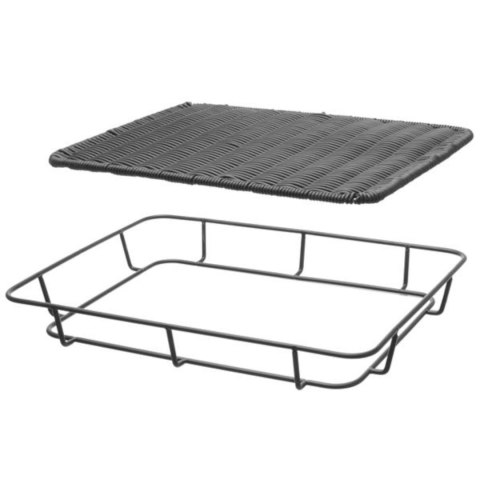 KOSZ TACKA NA PIECZYWO Z RAMĄ ZE STALI NIERDZEWNEJ CZARNY 400X300X50 MM - HENDI 426555 KOSZ TACKA NA PIECZYWO Z RAMĄ ZE STALI NIERDZEWNEJ CZARNY 400X300X50 MM - HENDI 426555