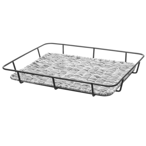 KOSZ TACKA NA PIECZYWO Z RAMĄ ZE STALI NIERDZEWNEJ SZARY MELANŻOWY 400X300X50 MM - HENDI 426524 KOSZ TACKA NA PIECZYWO Z RAMĄ ZE STALI NIERDZEWNEJ SZARY MELANŻOWY 400X300X50 MM - HENDI 426524