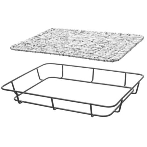 KOSZ TACKA NA PIECZYWO Z RAMĄ ZE STALI NIERDZEWNEJ SZARY MELANŻOWY 400X300X50 MM - HENDI 426524 KOSZ TACKA NA PIECZYWO Z RAMĄ ZE STALI NIERDZEWNEJ SZARY MELANŻOWY 400X300X50 MM - HENDI 426524
