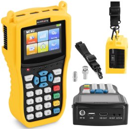 MIERNIK SYGNAŁU TELEWIZYJNEGO SATELITARNEGO DVB-S2 DISEQC 1.0-1.3 USALS CCTV LED USB 2200MAH