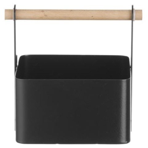 ORGANIZER KOSZYK STOŁOWY NA PRZYPRAWY Z DREWNIANĄ RĄCZKĄ 17X13X16 CM - HENDI 427057 ORGANIZER KOSZYK STOŁOWY NA PRZYPRAWY Z DREWNIANĄ RĄCZKĄ 17X13X16 CM - HENDI 427057