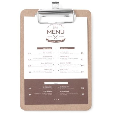 PODKŁADKA DESKA POD KARTĘ MENU Z KLIPSEM CLIPBOARD 125X180 MM - HENDI 664179 PODKŁADKA DESKA POD KARTĘ MENU Z KLIPSEM CLIPBOARD 125X180 MM - HENDI 664179