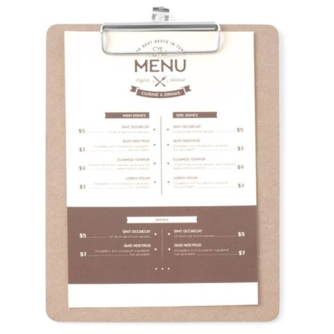 PODKŁADKA DESKA POD KARTĘ MENU Z KLIPSEM CLIPBOARD 185X245 MM - HENDI 664162 PODKŁADKA DESKA POD KARTĘ MENU Z KLIPSEM CLIPBOARD 185X245 MM - HENDI 664162