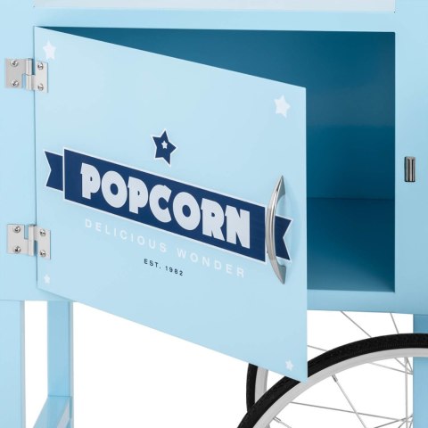 WÓZEK PODSTAWA DO MASZYNY DO POPCORNU Z SZAFKĄ RETRO 51 X 37 CM - NIEBIESKI WÓZEK PODSTAWA DO MASZYNY DO POPCORNU Z SZAFKĄ RETRO 51 X 37 CM - NIEBIESKI