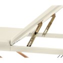 STÓŁ ŁÓŻKO DO MASAŻU DREWNIANE PRZENOŚNE SKŁADANE MARSEILLE BEIGE DO 227 KG BEŻOWE