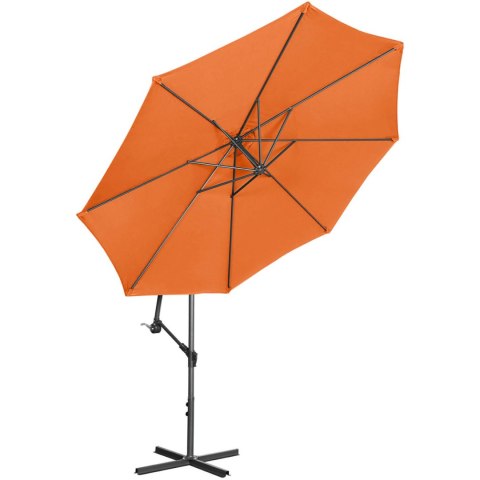 PARASOL OGRODOWY NA WYSIĘGNIKU OKRĄGŁY UCHYLNY ŚR. 300 CM POMARAŃCZOWY PARASOL OGRODOWY NA WYSIĘGNIKU OKRĄGŁY UCHYLNY ŚR. 300 CM POMARAŃCZOWY