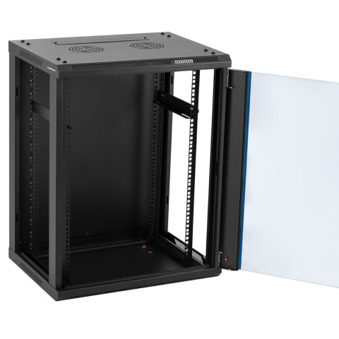SZAFA RACK SERWEROWA INSTALACYJNA WISZĄCA 19'' 15U IP20 DO 60 KG 60X45X87 CM CZARNA SZAFA RACK SERWEROWA INSTALACYJNA WISZĄCA 19'' 15U IP20 DO 60 KG 60X45X87 CM CZARNA