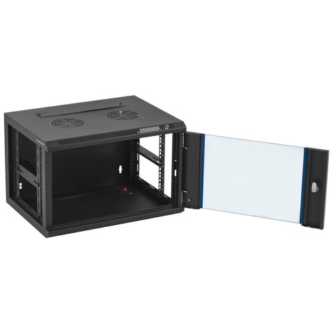 SZAFA RACK SERWEROWA INSTALACYJNA WISZĄCA 19'' 6U IP20 DO 60 KG 54X40X35 CM CZARNA SZAFA RACK SERWEROWA INSTALACYJNA WISZĄCA 19'' 6U IP20 DO 60 KG 54X40X35 CM CZARNA