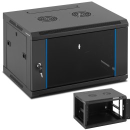 SZAFA RACK SERWEROWA SIECIOWA WISZĄCA 19'' 6U IP20 DO 60 KG 60X44X37 CM CZARNA
