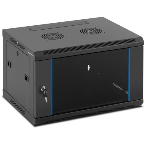 SZAFA RACK SERWEROWA SIECIOWA WISZĄCA 19'' 6U IP20 DO 60 KG 60X44X37 CM CZARNA SZAFA RACK SERWEROWA SIECIOWA WISZĄCA 19'' 6U IP20 DO 60 KG 60X44X37 CM CZARNA