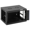 SZAFA RACK SERWEROWA SIECIOWA WISZĄCA 19'' 6U IP20 DO 60 KG 60X44X37 CM CZARNA