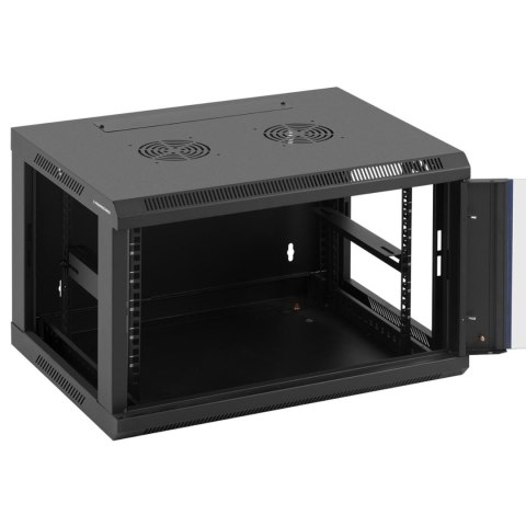 SZAFA RACK SERWEROWA SIECIOWA WISZĄCA 19'' 6U IP20 DO 60 KG 60X44X37 CM CZARNA SZAFA RACK SERWEROWA SIECIOWA WISZĄCA 19'' 6U IP20 DO 60 KG 60X44X37 CM CZARNA