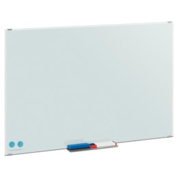 TABLICA MAGNETYCZNA SZKLANA SUCHOŚCIERALNA ŚCIENNA BIAŁA ZESTAW 60X90 CM